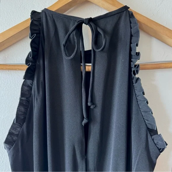 Saks Fifth Avenue Albert Capraro Black Midi Dress - Picture 9 of 11